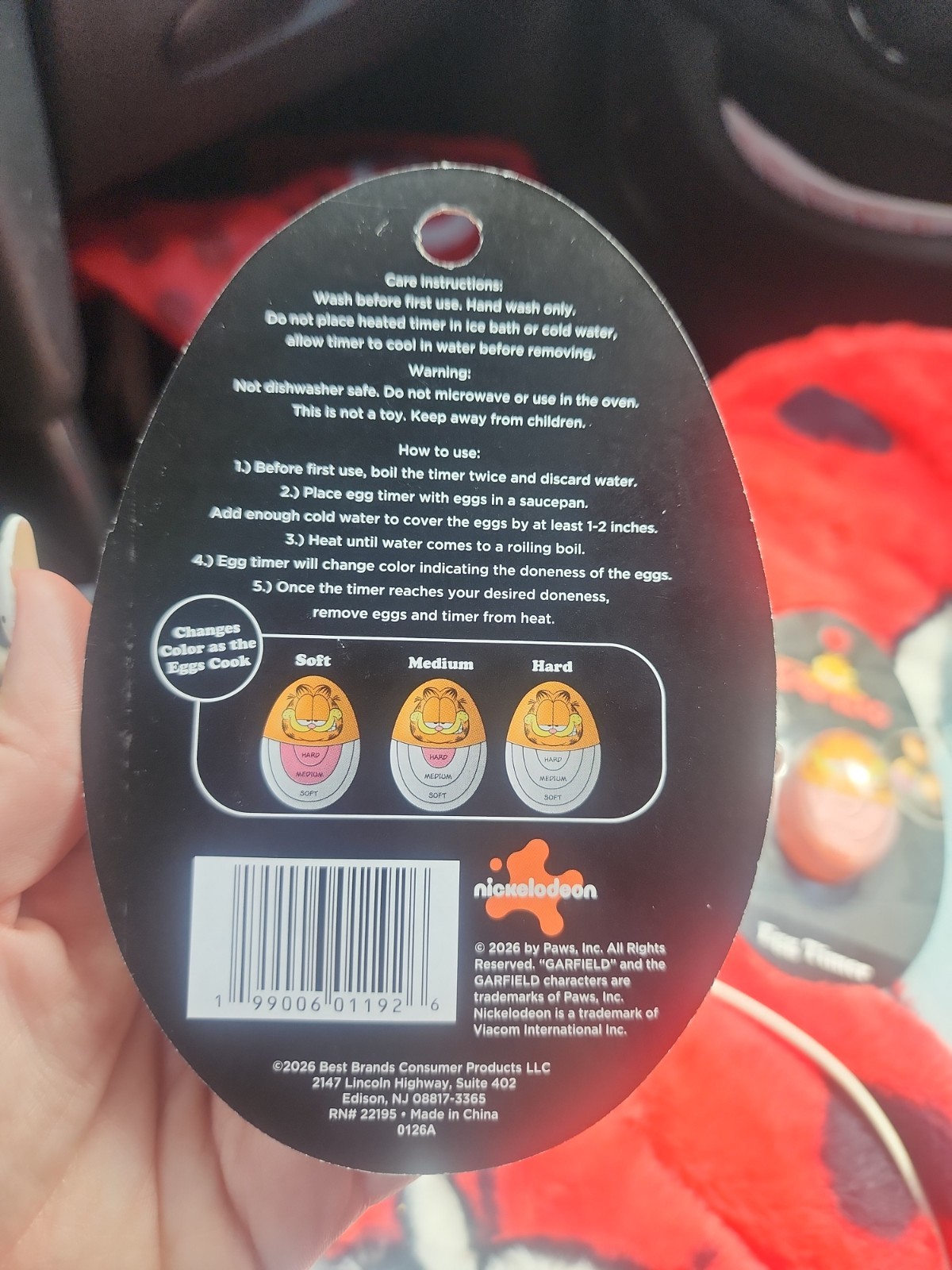 Garfield Egg Timer Changes Colors as the Egg Cooks NEW