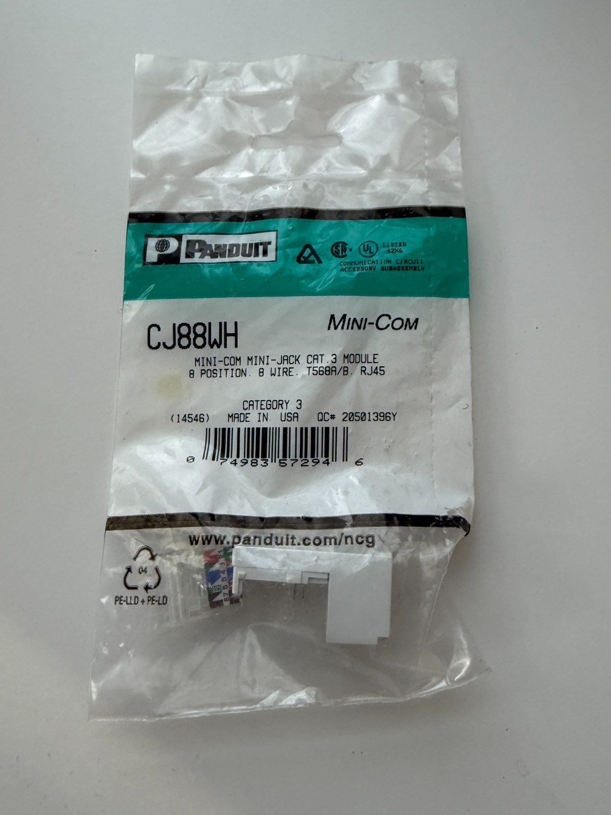 Panduit Inserts Cat 3 Cat 5e Cat 6 Coax Faceplates Bundle