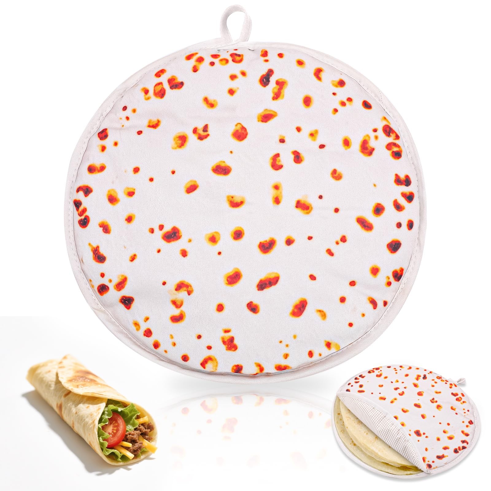 FFPDYBEST Tortilla Warmer Pouch 12 Inch Insulated & 1 PC, Beige