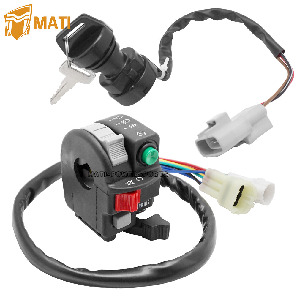 Start Stop Switch & Ignition Key Switch for Yamaha Grizzly 400 660 Big Bear 400