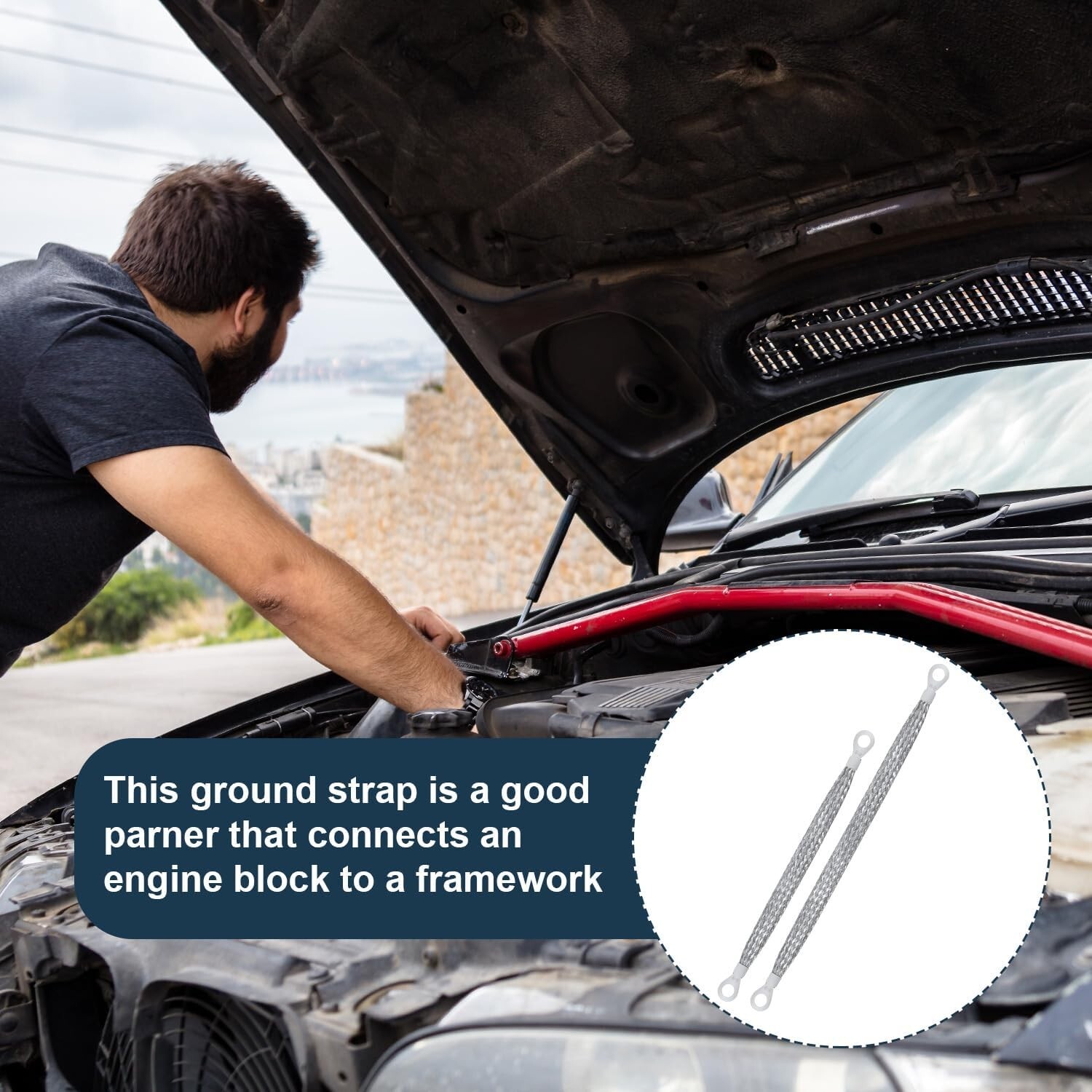 10pcs Braided Copper Ground Straps – Essential Kit for Automotive Applications