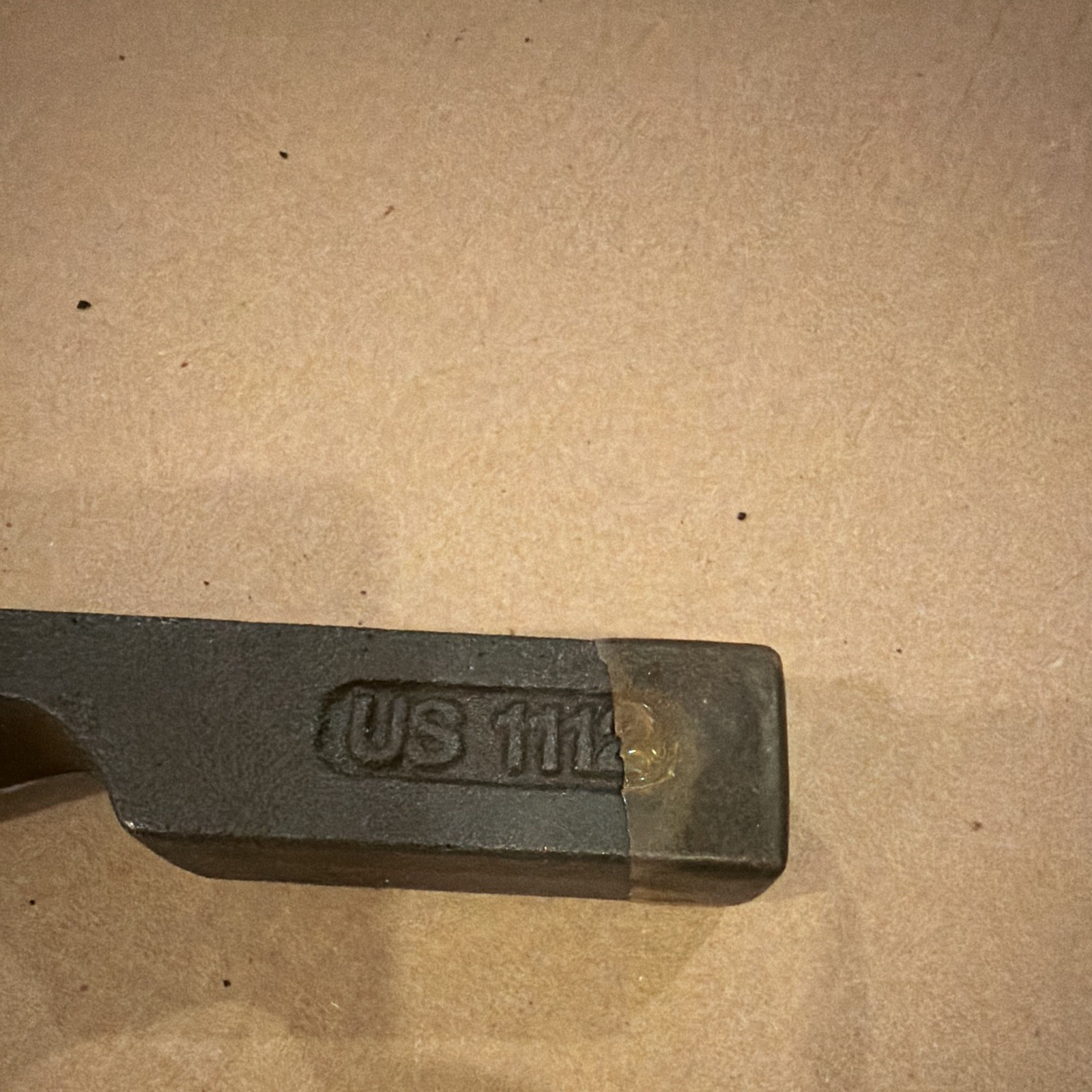 Blacksmithing Metal Tool Stake Tool Head Marked “US 1114” Blacksmith Tool