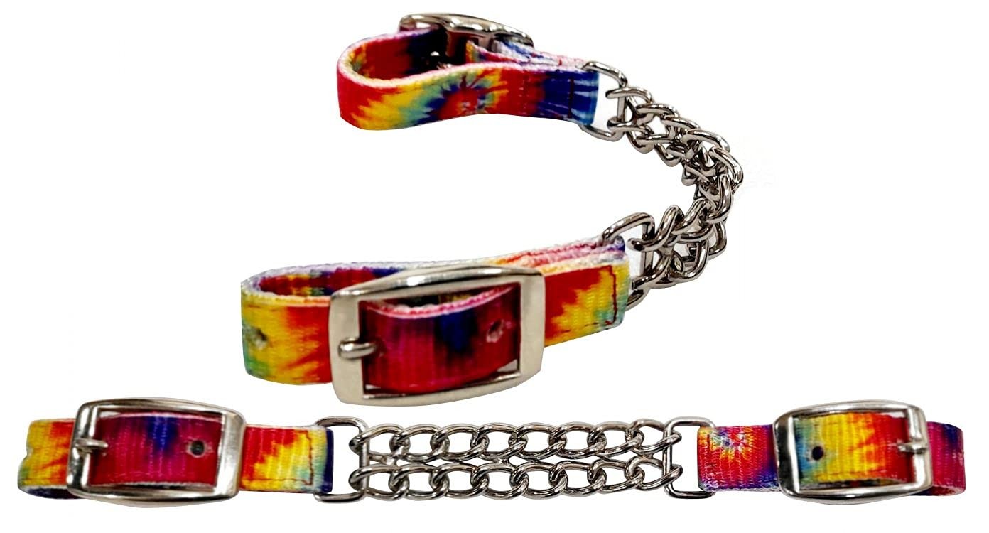 Showman Tie-Dye Double Chain Nylon Curb Strap