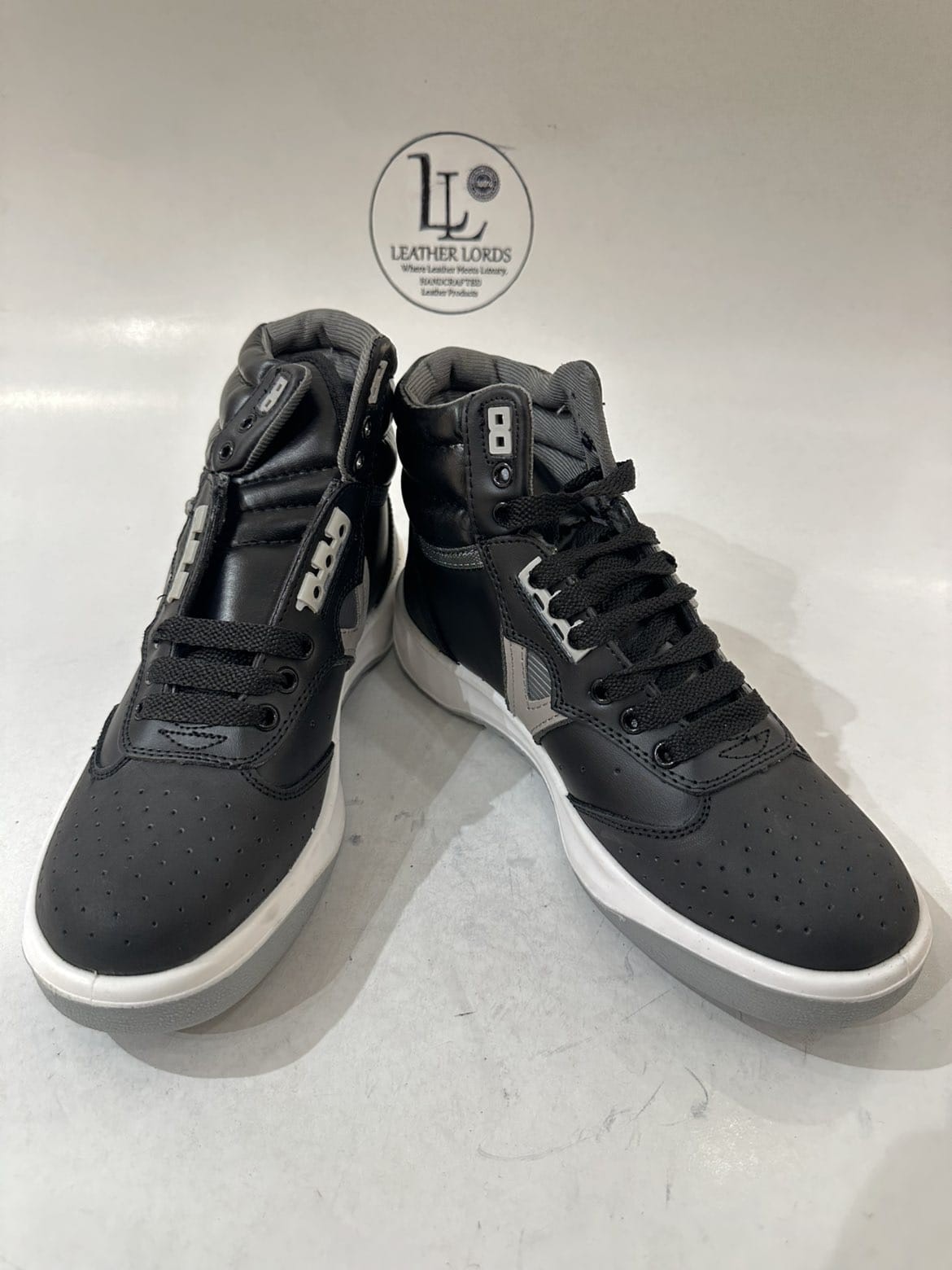 Servis Cheetah High Top Trainers Black & Grey Shoes Afghani Tali Style OG