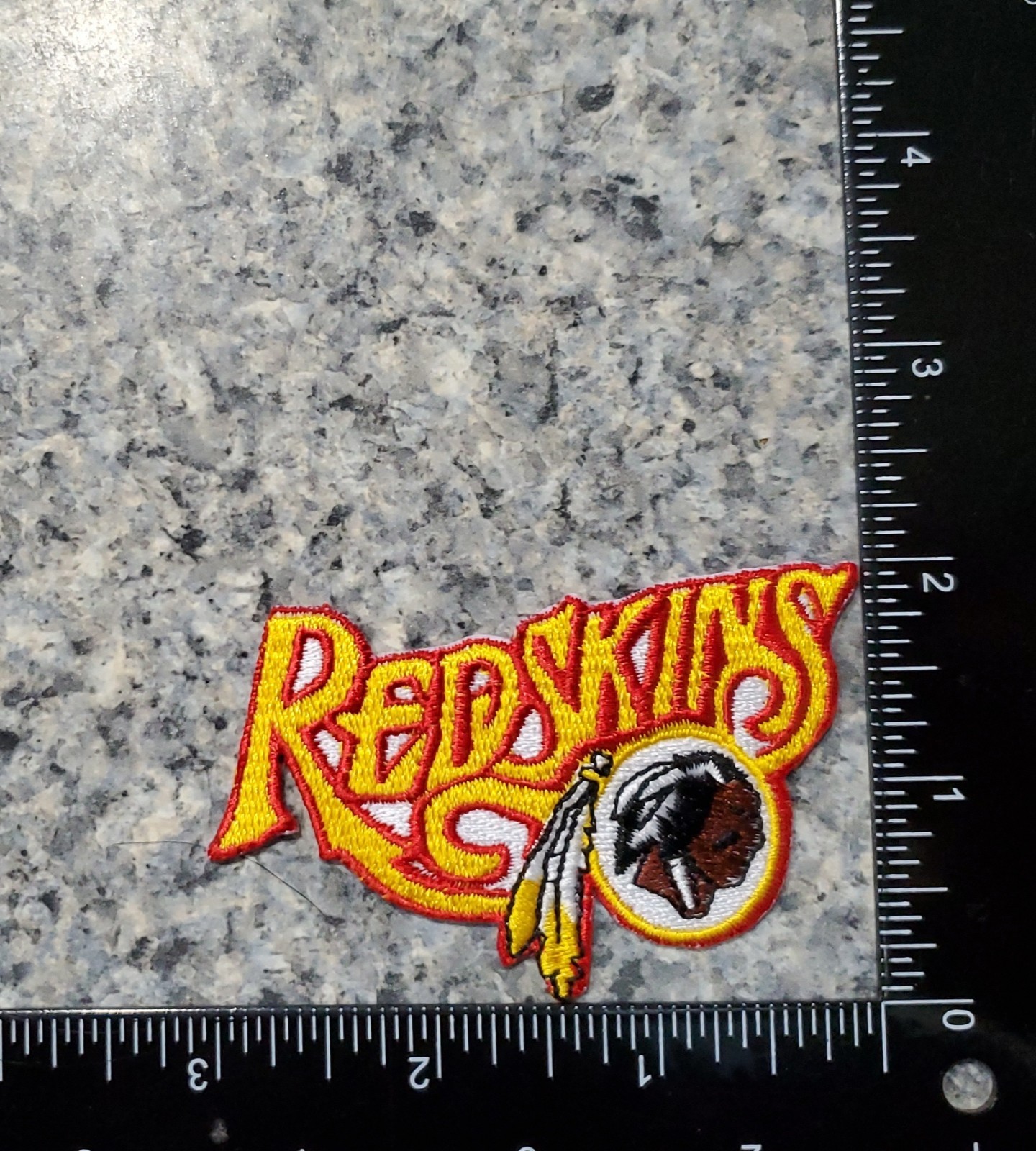 Washington Redskins Vintage Style Script Patch. Embroidered. Iron On. 3"x2"