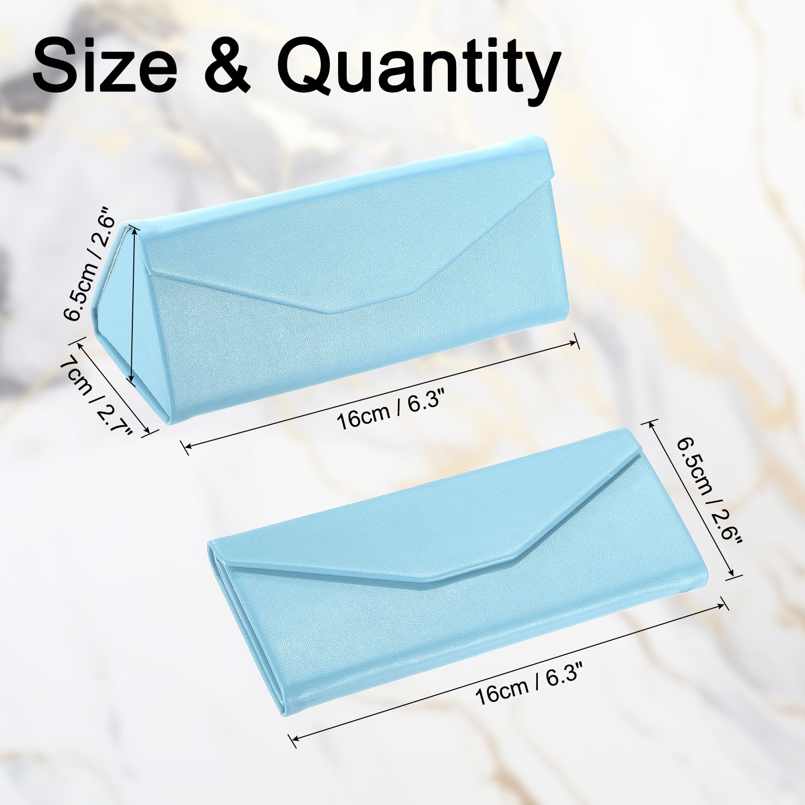 Foldable Glasses Case, Triangle Magnetic Sunglasses Case, Blue