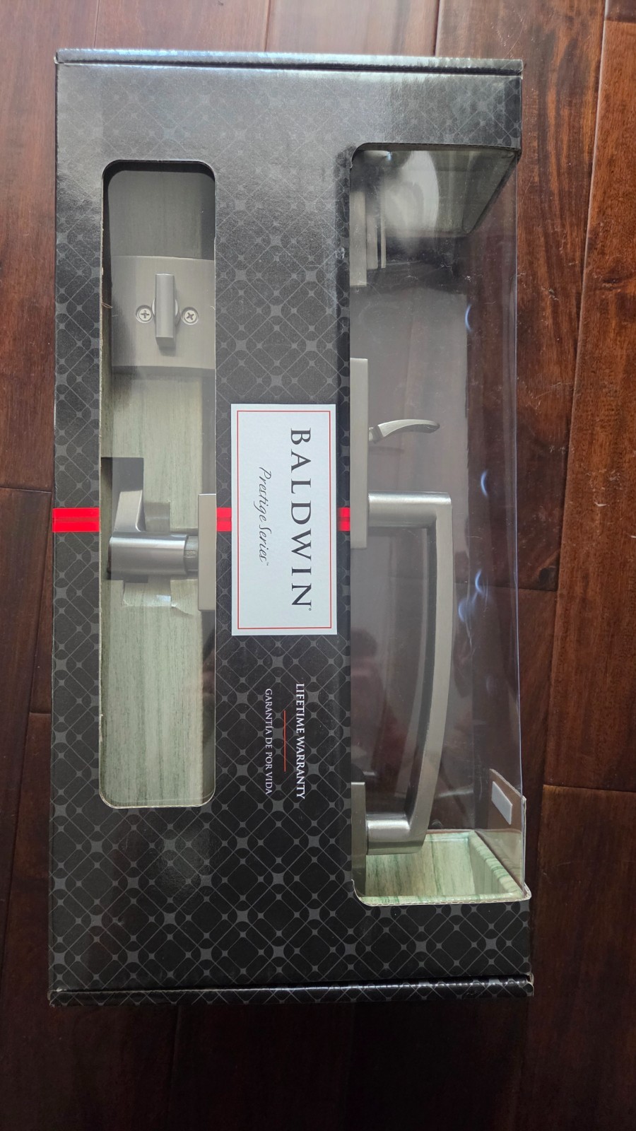 BALDWIN PRESTIGE SATIN NICKEL ENTRY DOOR HANDLESET SMART KEY SPYGRASS DOOR LOCK