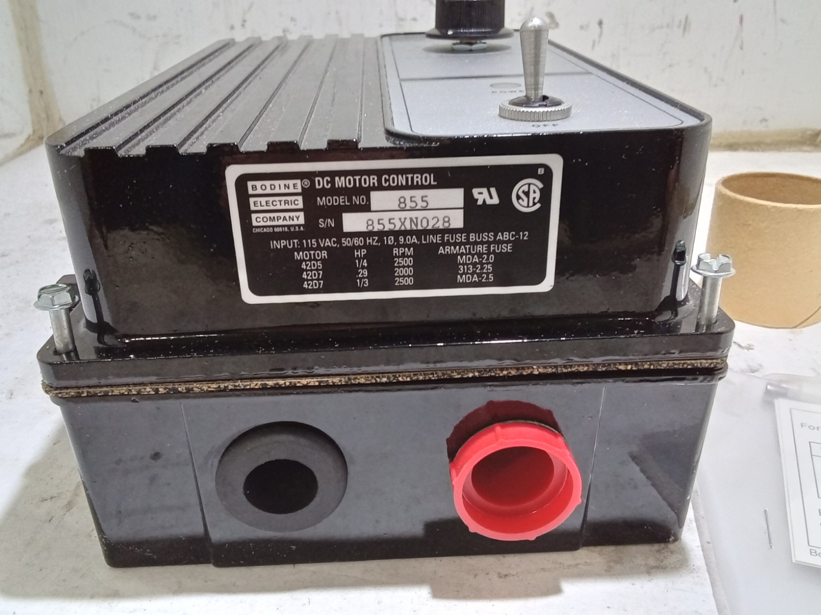 Bodine Electric 817 DC Motor Speed Control (J10B)