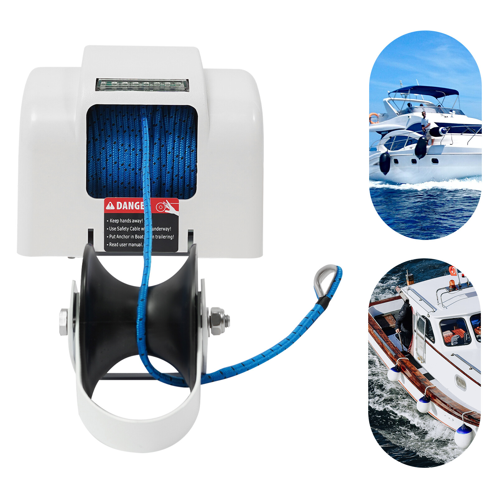 45 LBS Free Fall Saltwater Marine Boat Electric Anchor Winch W/ Wireless Remote