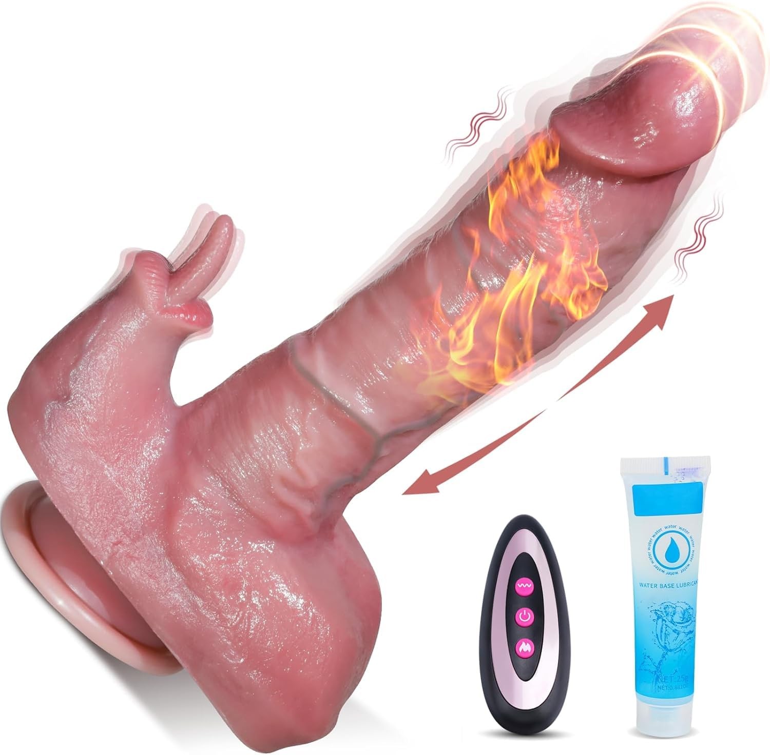 Toy Thrusting - 8.6 Inch Rabbit Realistic Huge Thick Silicone with 3 Thrustin...