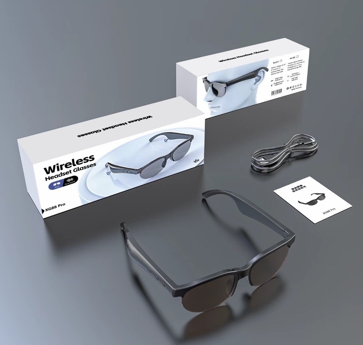 (2 Pack) XG88 Pro Smart Glasses, Wireless Bluetooth