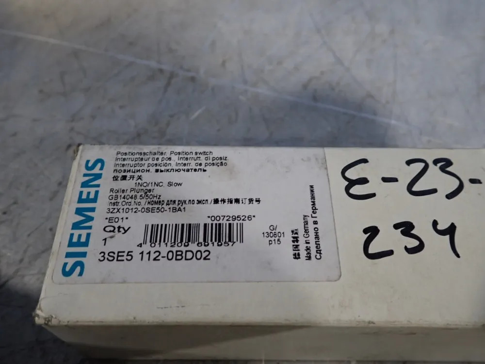 SIEMENS 3SE112-0BD02 POSITION SWITCH 10251190488