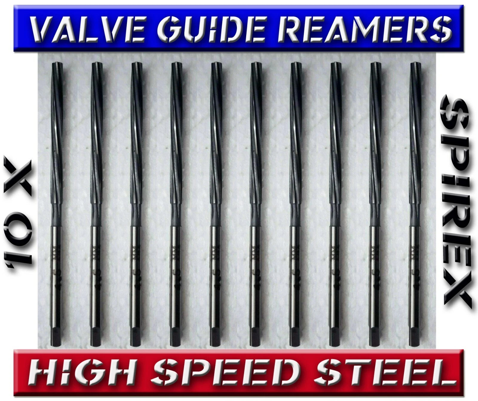 10x VALVE GUIDE HSS REAMER KIT CHEY,FORD 310,311,312,315,317,318,320,327,343,335