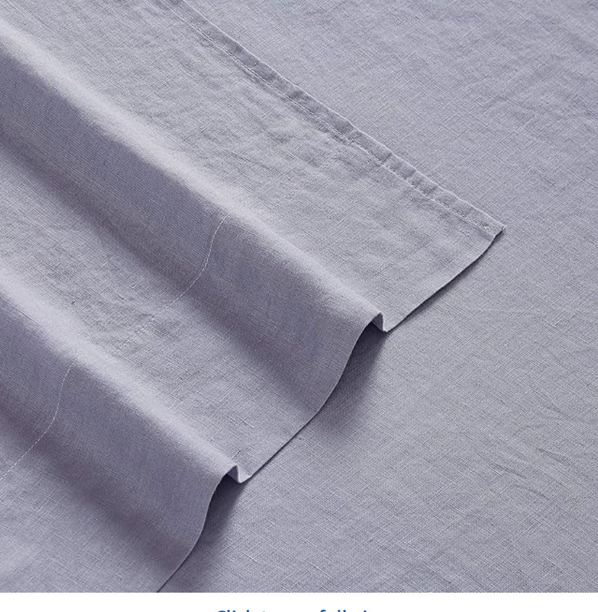 Brooklyn Loom Linen Charcoal Queen Sheet + Pillowcase Set Moisture Wicking