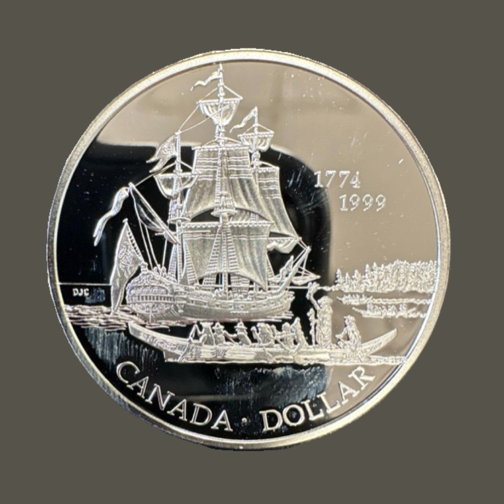 Lot of 4 Silver Canada Dollar Coins (.925 & .800 Silver) – High Silver Content