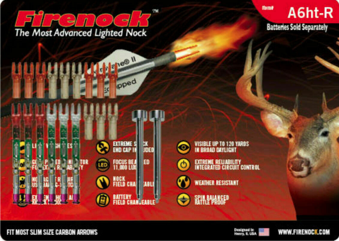 FIRENOCK Hunting and Target lighted nock A A6ht-R for Axis arrow (Pro package)
