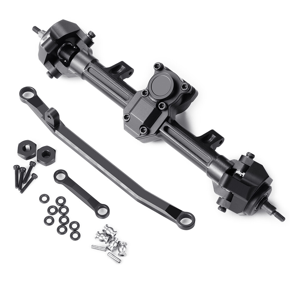 RCBATER Alu +4mm Extended Front & Rear Axles Kit for RC 1/24 Axial SCX24 Crawler