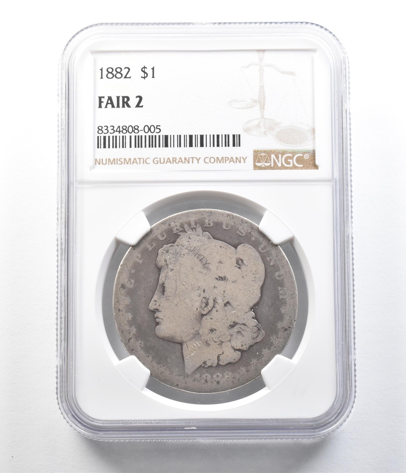 1882 Morgan Silver Dollar Fair 2 NGC Lowball *9625
