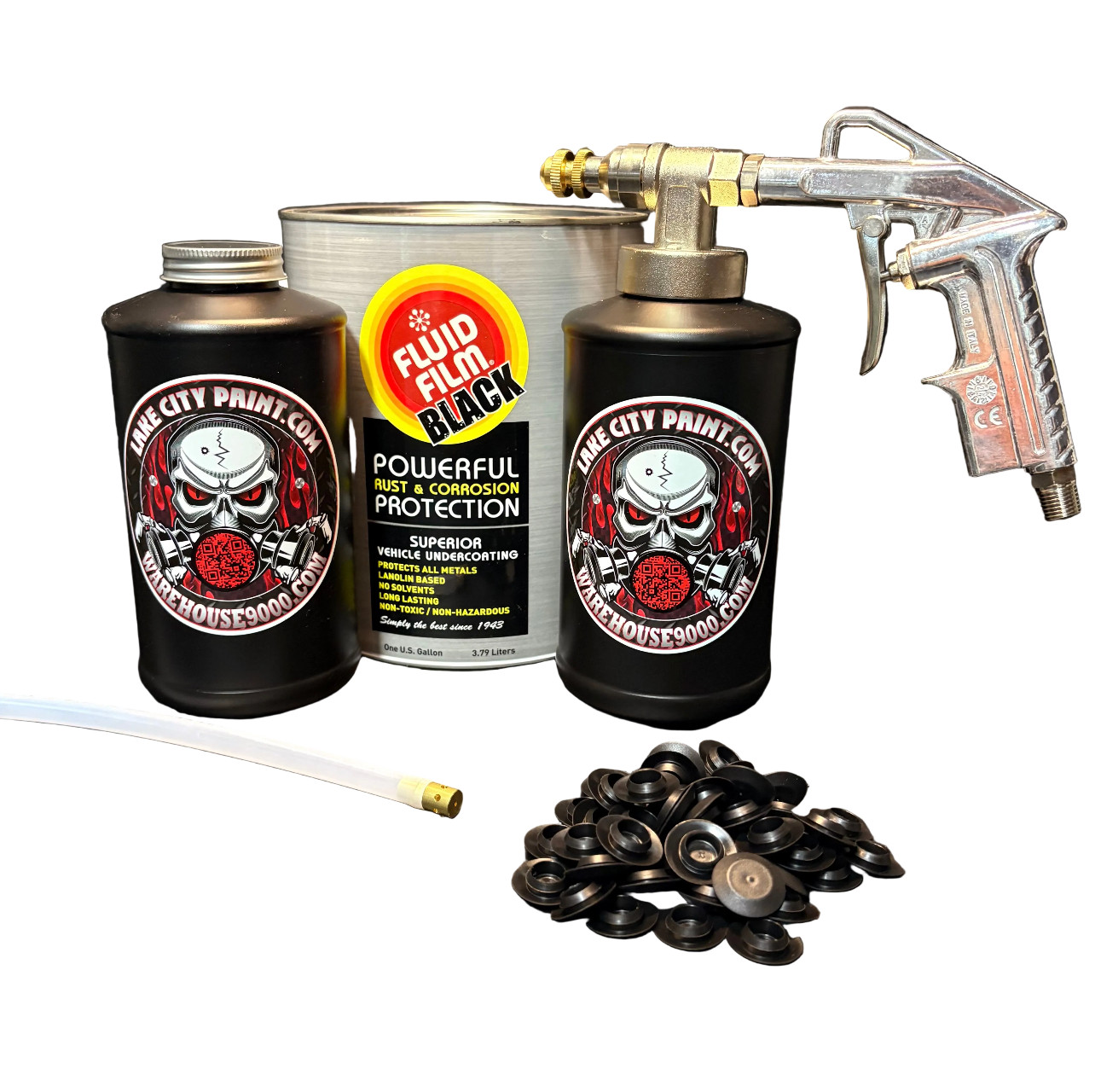 Black Fluid Film Pro Undercoating Gun - 360 Wand Kit (2 B Quart Bottles)