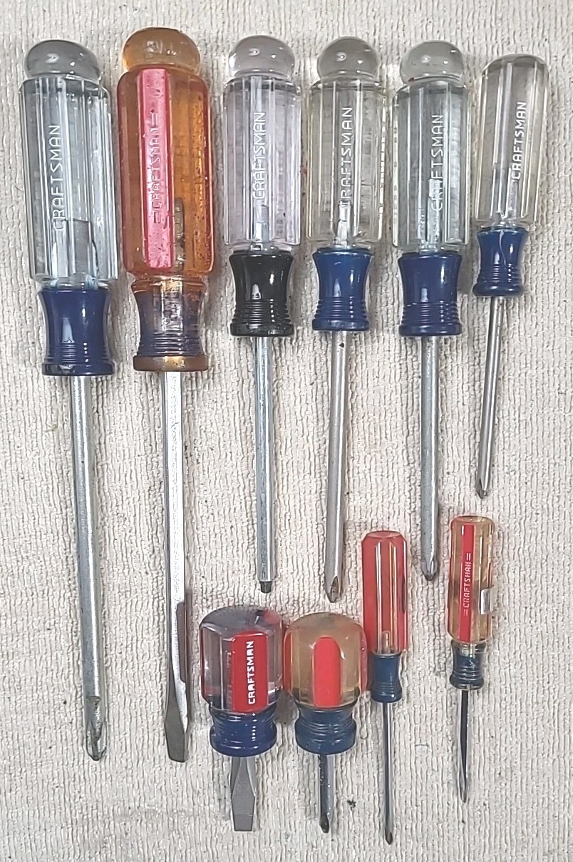 Vintage Craftsman Screwdrivers.  Lot Of 10 Mixed TOOLS