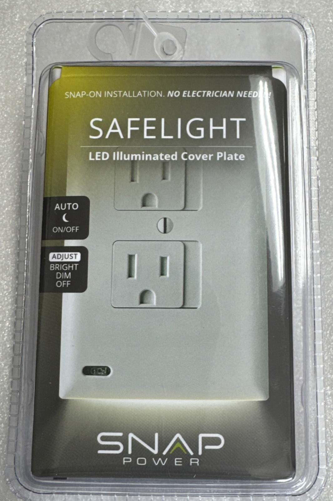 SnapPower SafeLight - Child & Baby Safety Outlet Wall Plate Night Light (Duplex)
