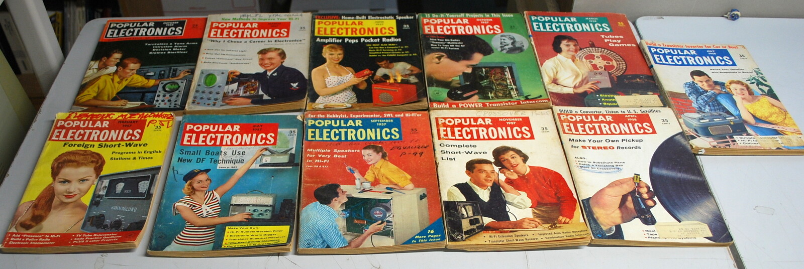Rare Popular Electronics Magazine 11 Issues  1955 +1958 Ships Worldwide