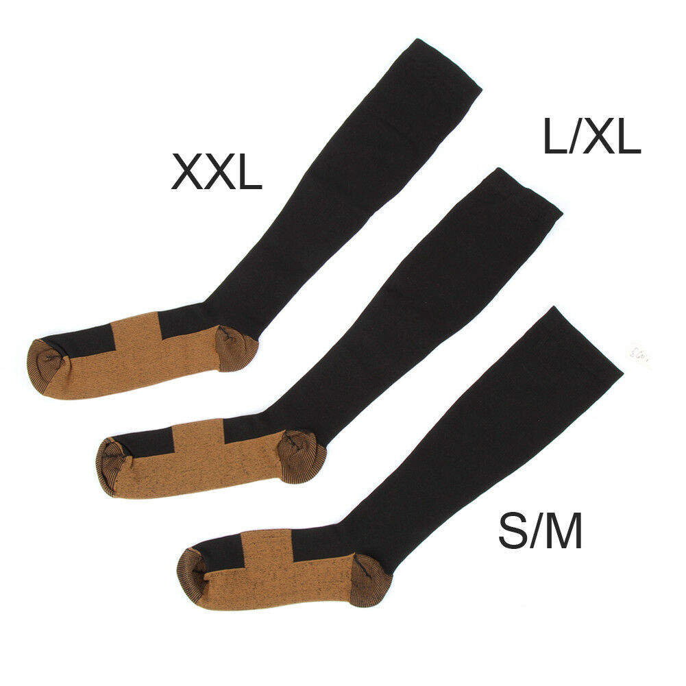 6/12Pairs Copper Compression Socks 20-30mmHg Graduated Support Men's Women's XXL