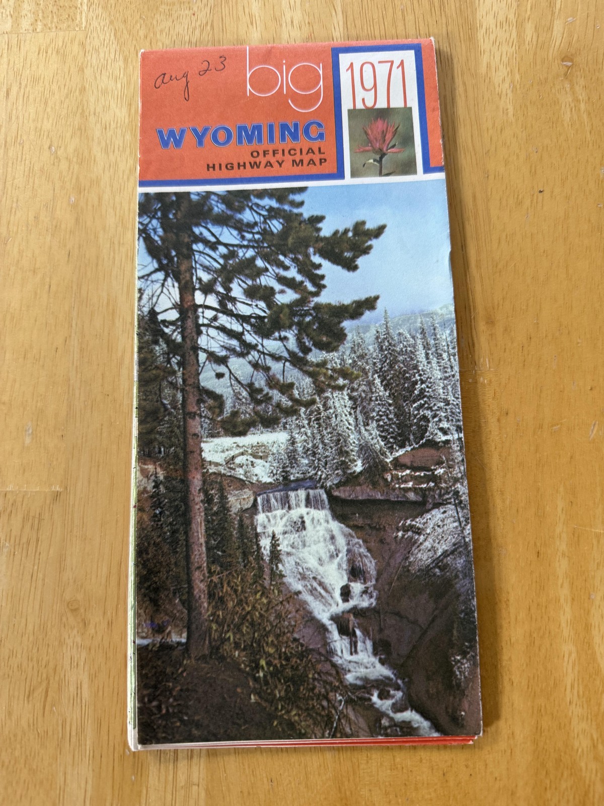 Vintage 1971 Wyoming Official State Highway Road Map Travel Folded Brochure USA