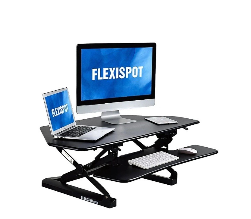 FlexiSpot Height-Adjustable Standing Corner Desk, 41"W, Black