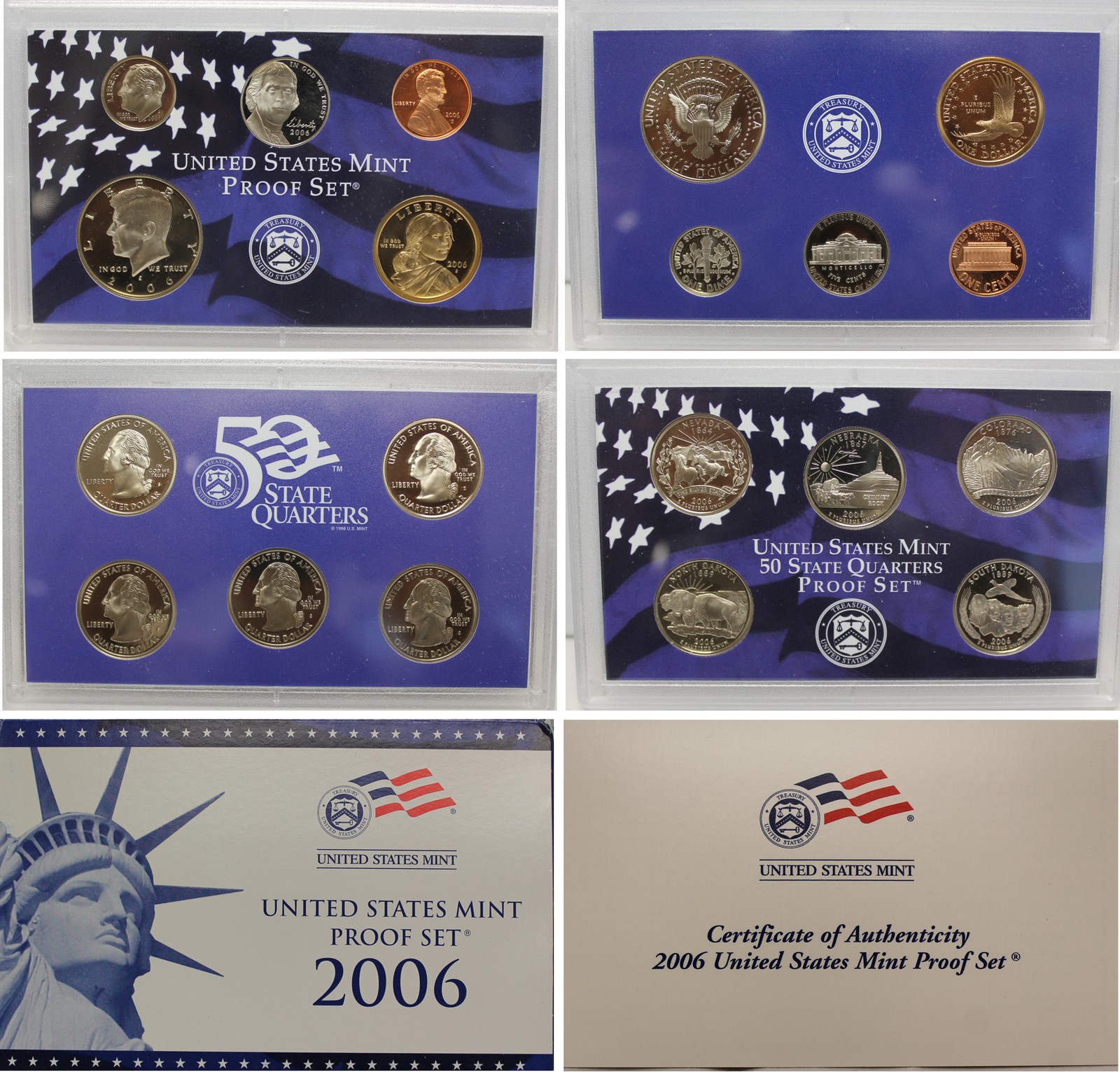 2006 Proof set CN-Clad W/ Kennedy & Sacagawea - (OGP) 10 coins