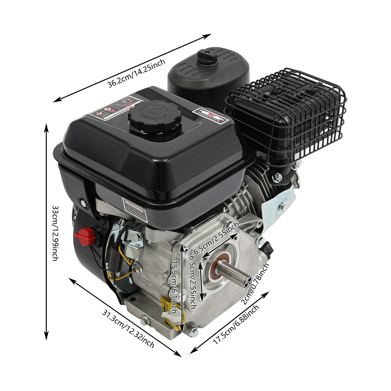 4-Stroke Gasoline Engine Steel Start Engine W/ Pull Start 212cc 7.5HP