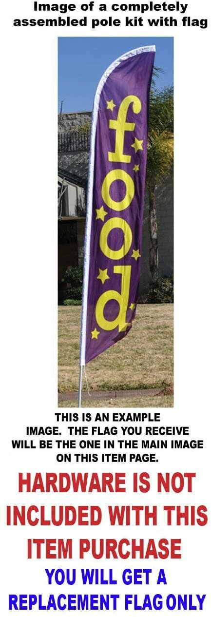 Solid Black Feather Banner Swooper Flag - NO WIND REQUIRED - Replacement FLAG...