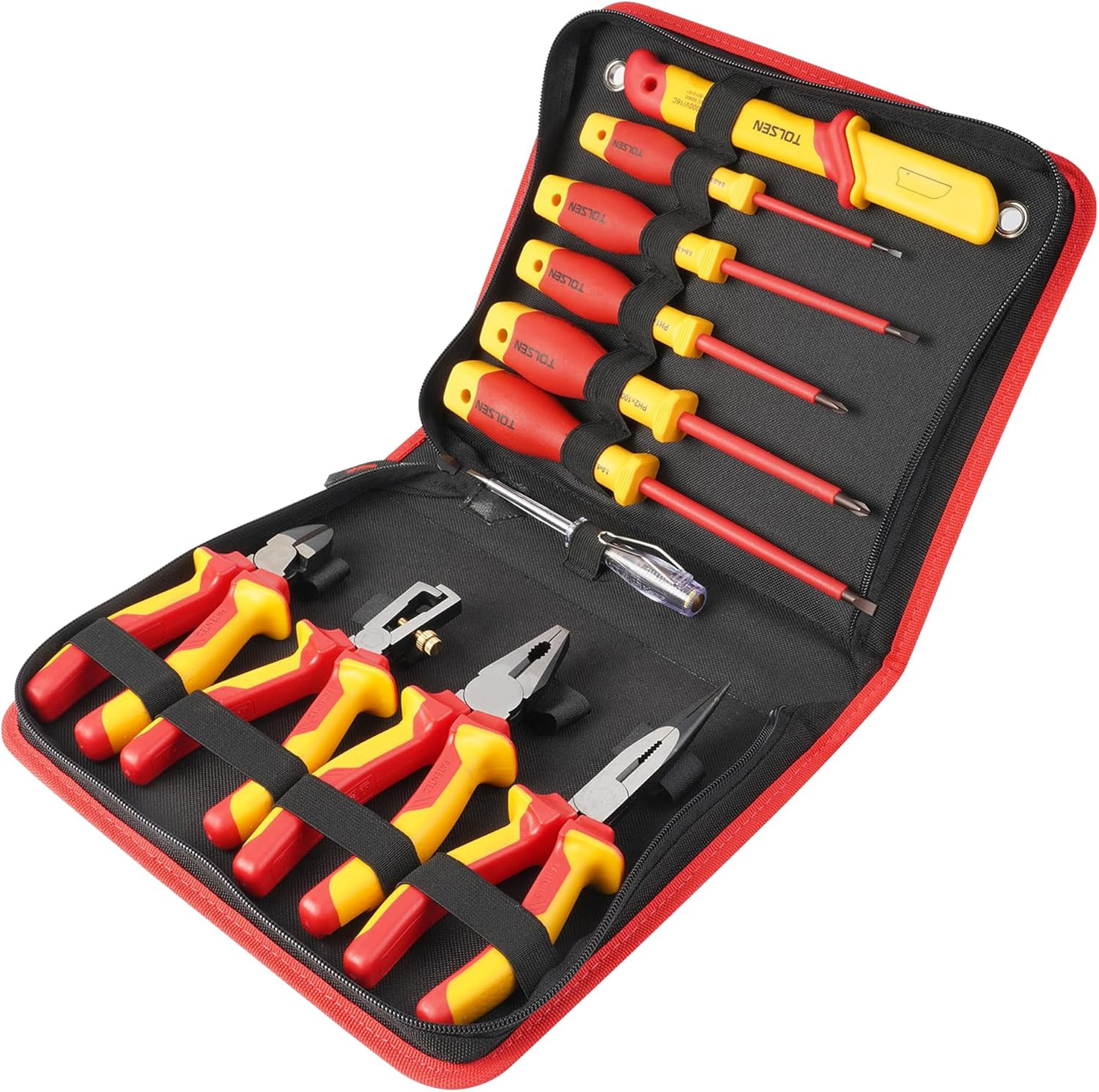 11-Piece VDE Insulated Set, 1000V Insulated Electrician Tool Set, with Insula...