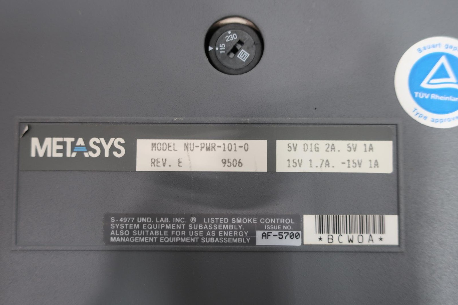 Johnson Controls NU-PWR-101-0 Metasys Power Supply Module