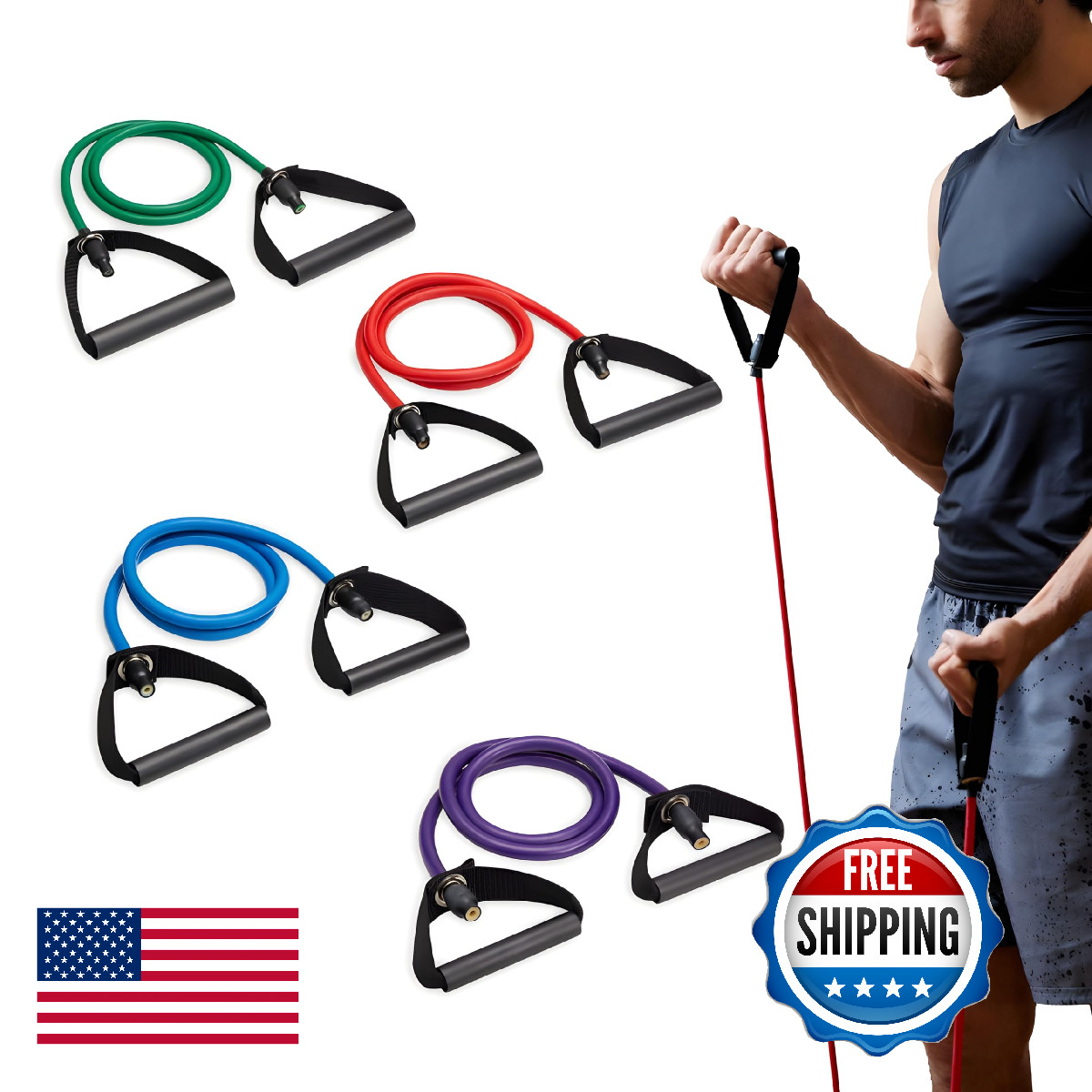 SPRI Xertube Resistance Bands with Handles – All Exercise Cords Sold Separately