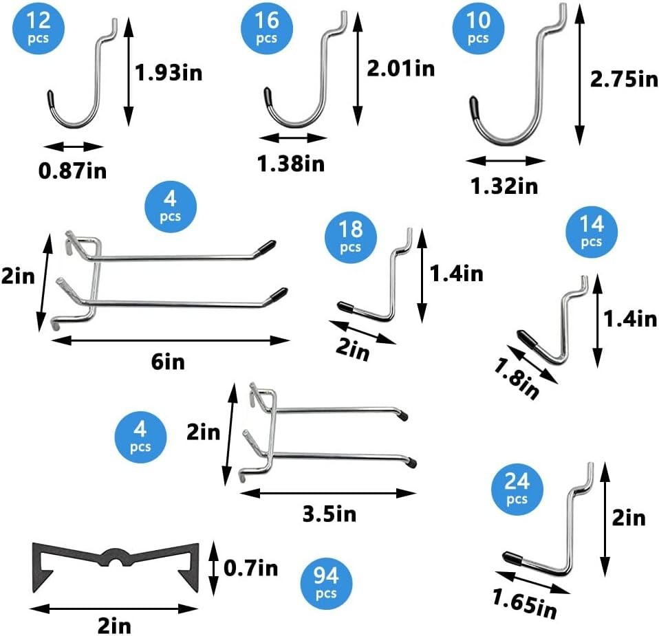 258PCS Heavy-Duty Pegboard Hooks & Organizer Kit for Ultimate Tool Storage