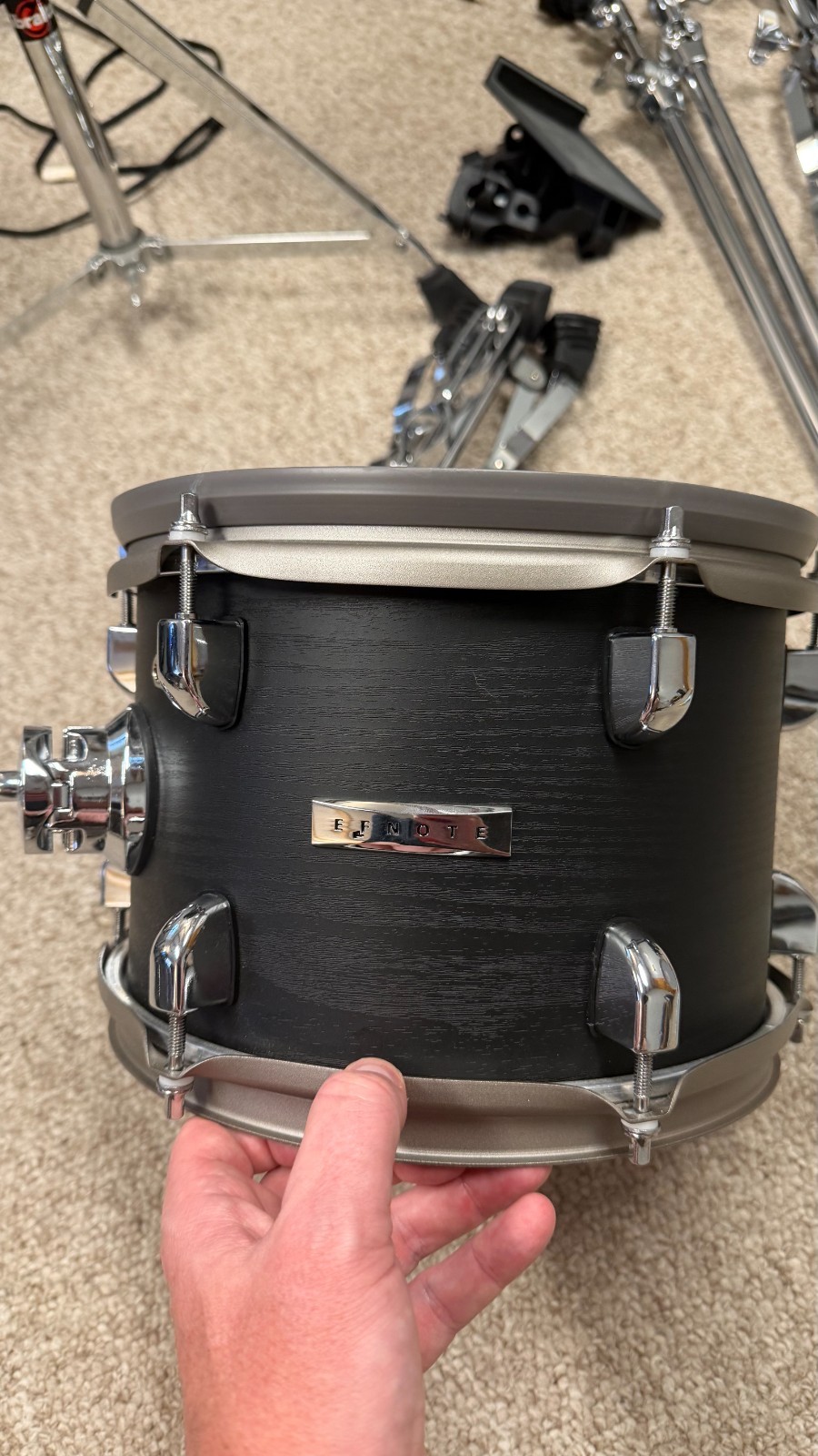Used - EFNOTE 5X Acoustic Designed Electronic Drum Set Black Oak Wrap