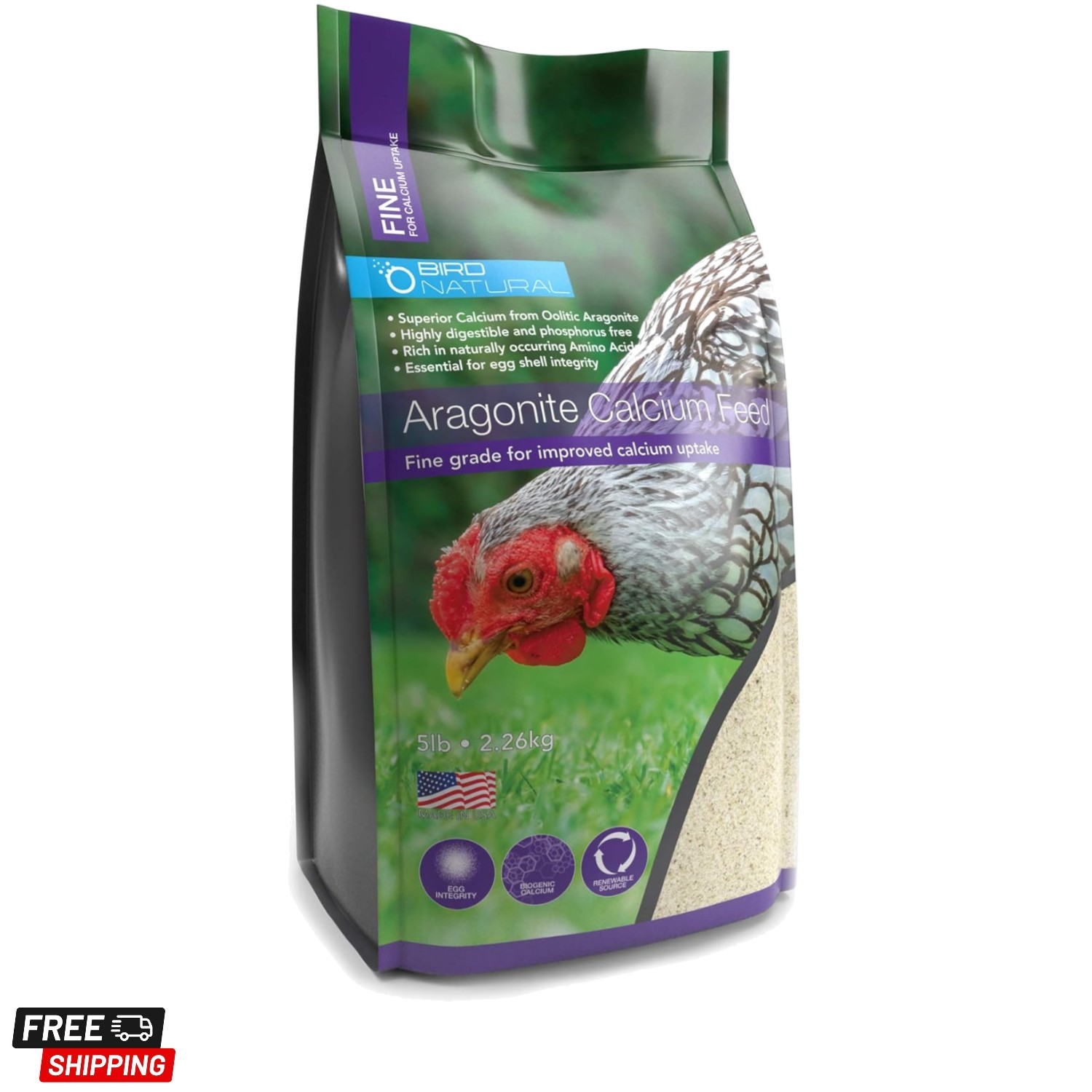 Aragonite Chicken Calcium Feed FINE for Strong eggshells and Gizzard Health