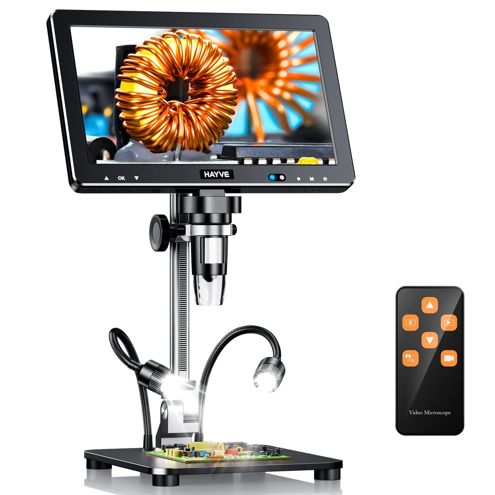 Hayve DM13 10.1 Inch LCD Digital Microscope, 16MP 2000X HD Inch, Black