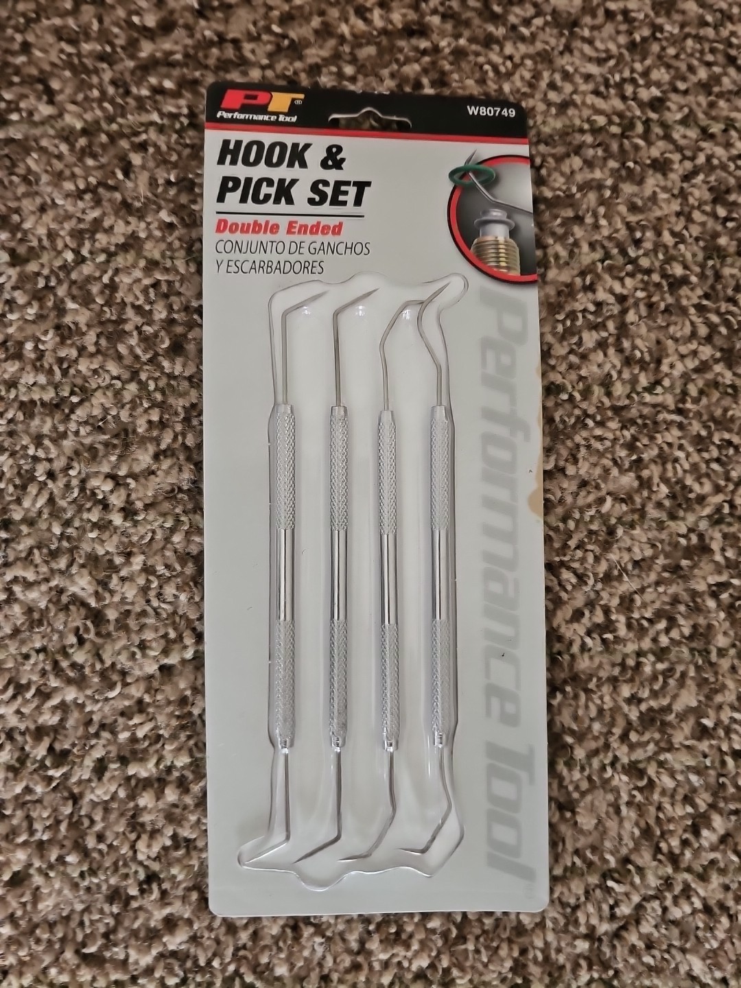 Performance Tool W80749 4Pc Double Ended Pick   Hook