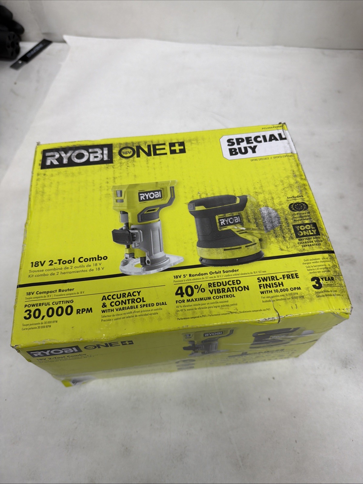 ONE+ 18V Cordless 2-Tool Combo Kit with Compact Fixed Base Router and 5 in.