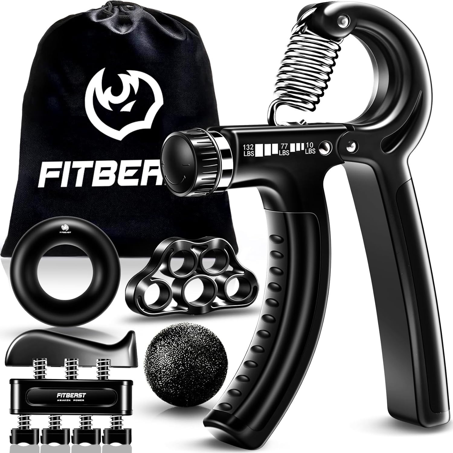 Adjustable Grip Strengthener Kit - 5 Essential Tools for Training
