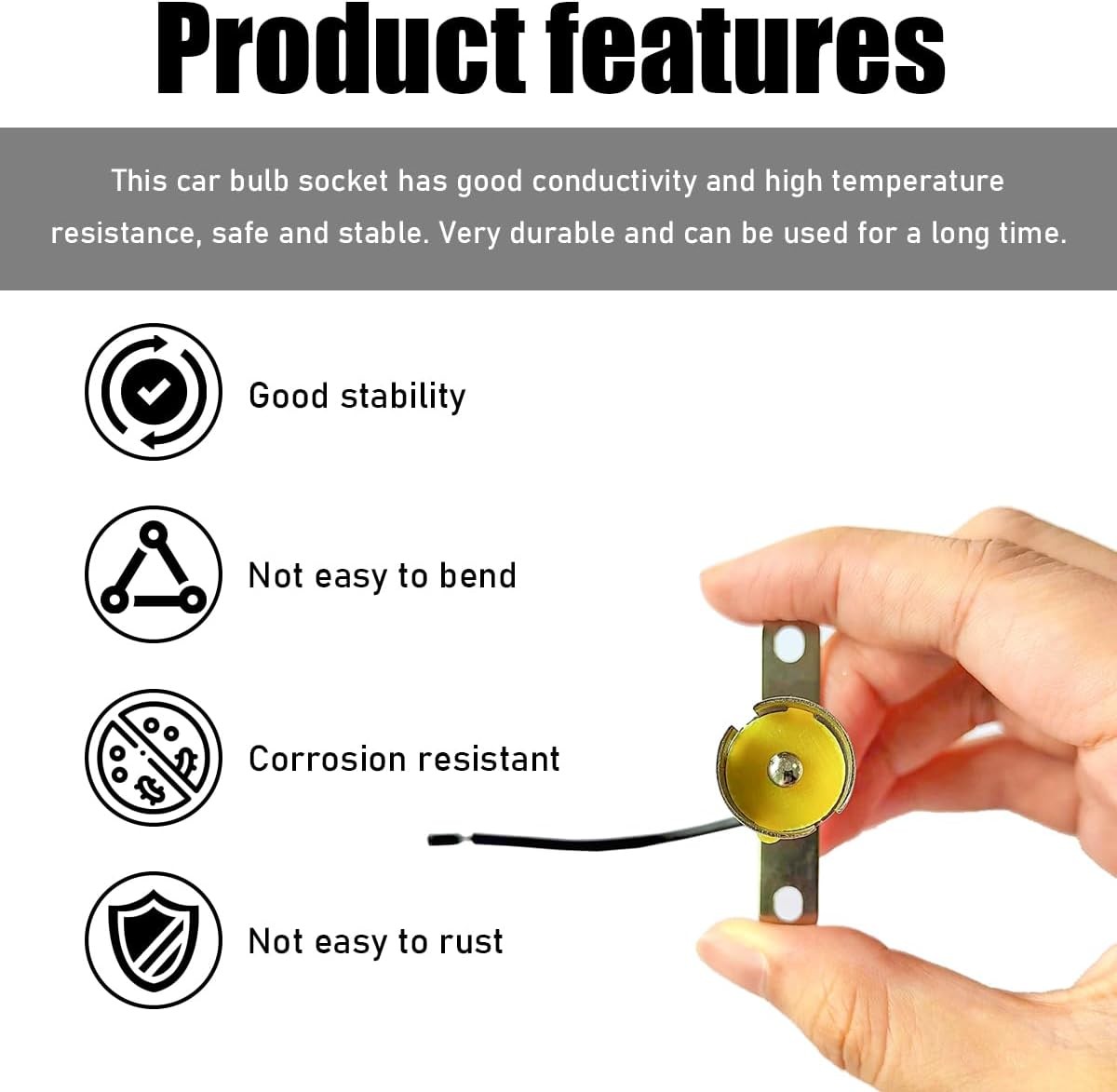2PCS Car Light Bulb Socket, BA15S 1156 LED Light Bulb Socket Holder, Vehicle Lig