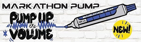Pentel Markathon Pump Permanent Marker, Chisel Tip, Black Ink, 4 Pack