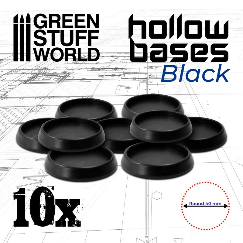 Hollow Plastic Bases - BLACK 40mm -  Basing Laser Cut Wargame Miniature AOS