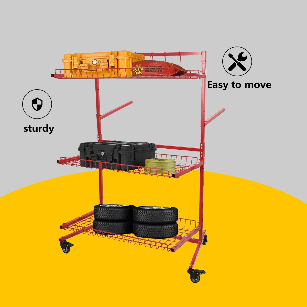 Parts Management Storage Rack Mobile Auto Body Rolling Parts Cart Body Shop Tool