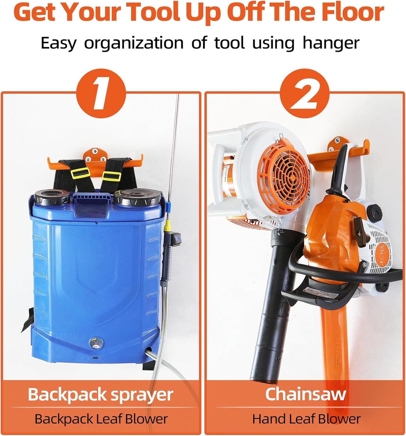 Backpack Leaf Blower Hanger with Tube Hook, 1 Pack Backpack Sprayer Wall Mount,