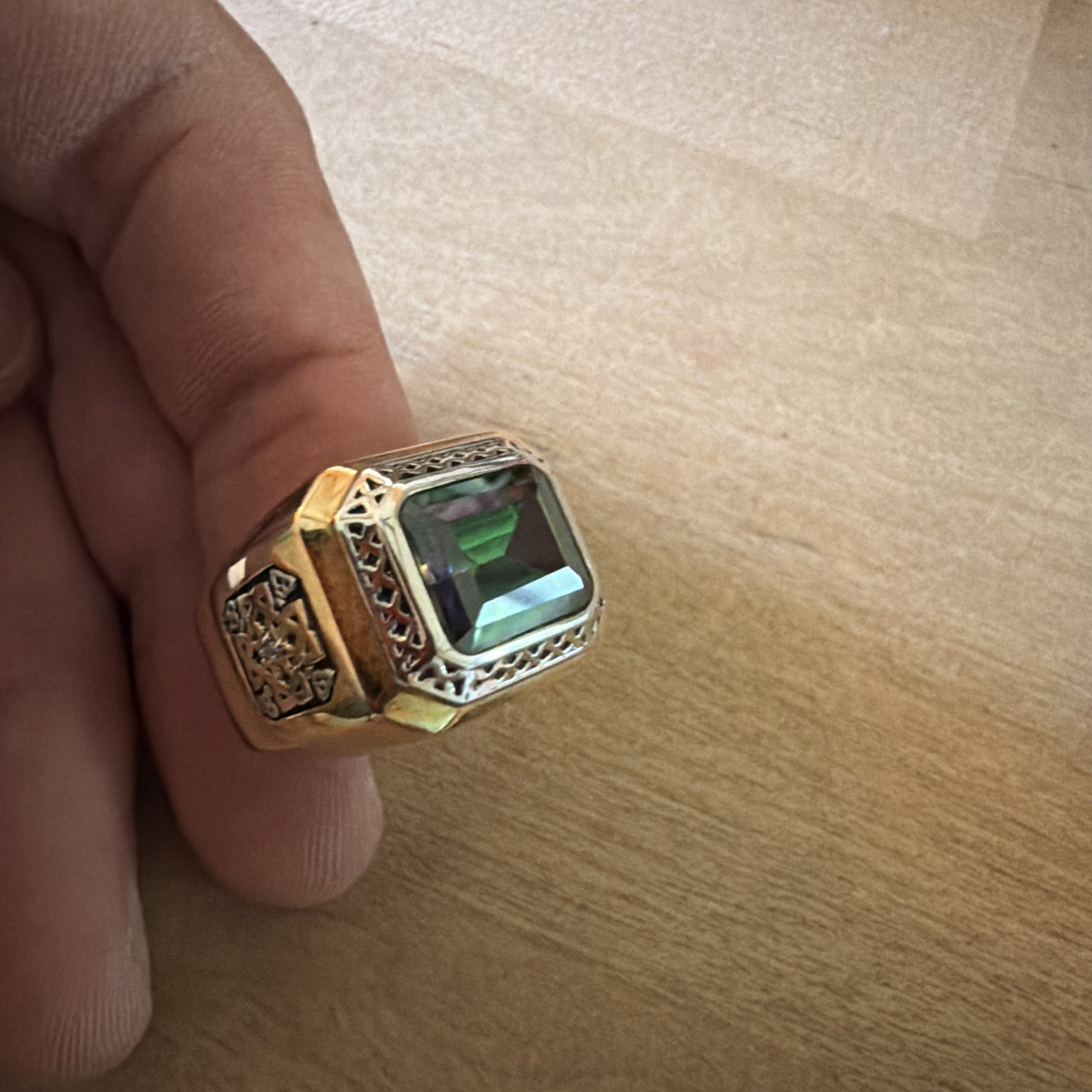 The Bradford  Exchange “The Legend Of Ireland” 5 Carat Mystic Topaz Ring 18K GP