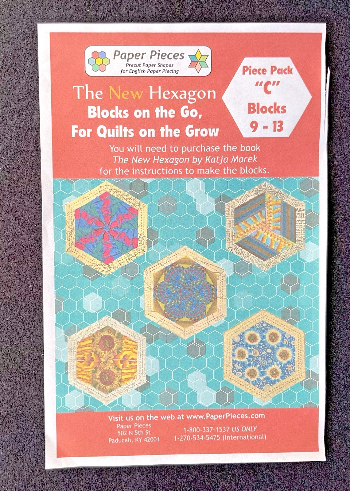 Paper Pieces EPP Pack "C" Blocks 9 - 13  Add on for The New Hexagon Book