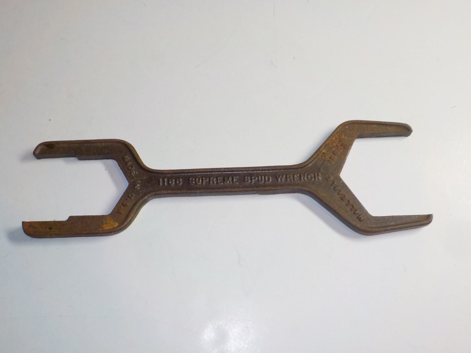 SCHAUL Plumbing 1166 Supreme Spud Wrench Cleveland OH USA Cast Iron Tool